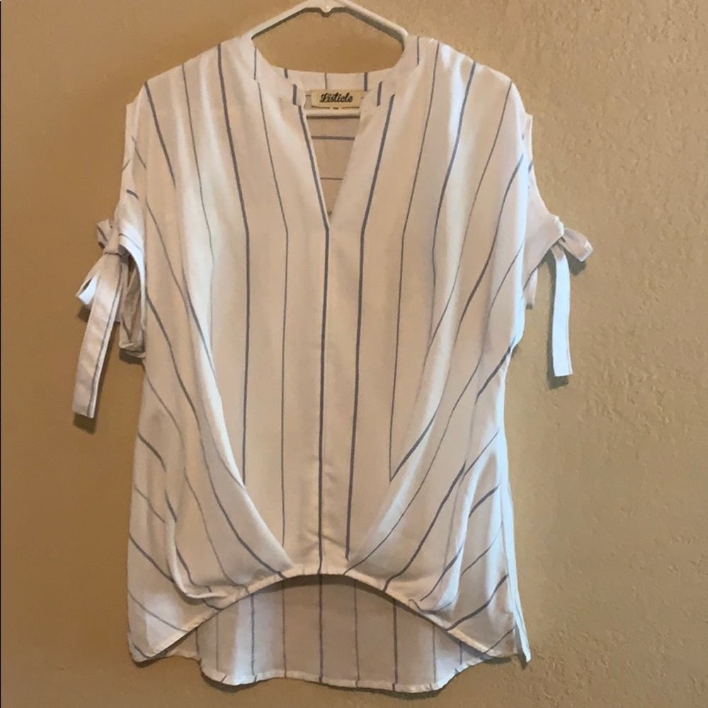 White and blue top